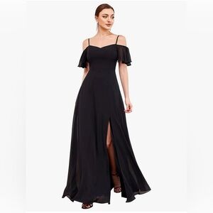 Elegant Black Off-Shoulder Evening Dress